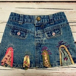 ADORABLE Faded Glory Patchwork Boho Denim skirt!!!! EUC Size 12 months